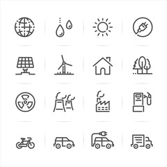 Ecology icons with White Background
