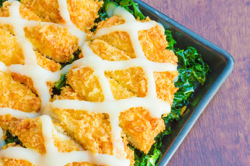 breaded fish fingers with mayonnaise