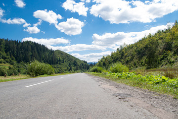 view of the road in the mountains