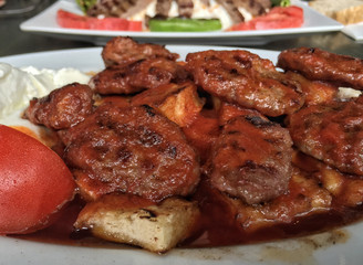 turkish kebab with meatballs