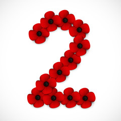 number two poppy background