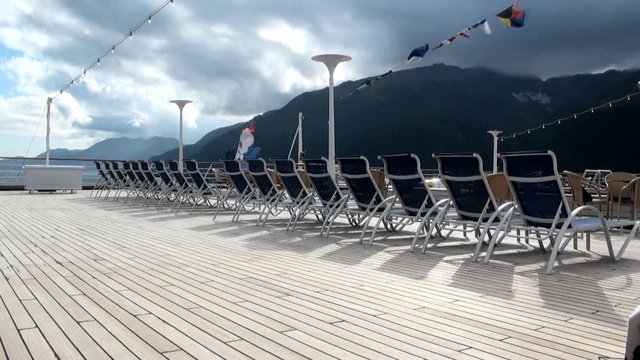 Cruise Ship Deck Chairs in Seward - Alaska - Travel Location Alaska USA