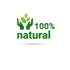 Eco Friendly Organic Natural Product Web Icon Green Logo Flat Vector Illustration