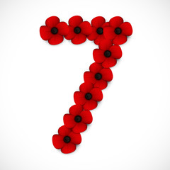 number seven poppy background
