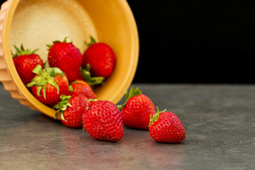 Poured strawberries