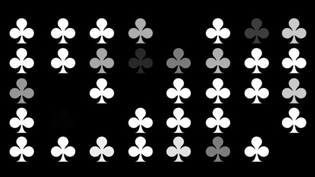A Flickering Background of a Set of Clubs Icons on a Black Screen