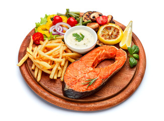 Crispy roasted salmon steak