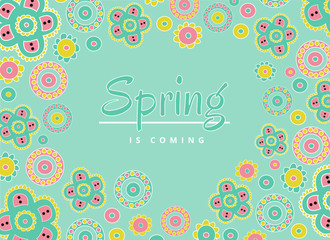 Abstract 4 seasons - SPRING, colorful stylized flowers © misslandi