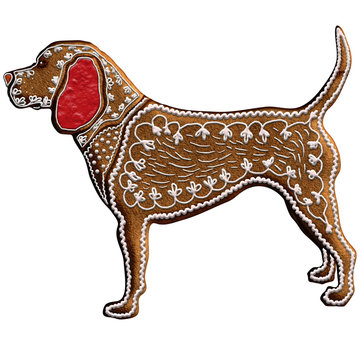 Chinese Zodiac Gingerbread Dog - Ranking as the eleventh animal in Chinese zodiac, Dog is the symbol of loyalty and honesty. Our is on Christmas gingerbread.