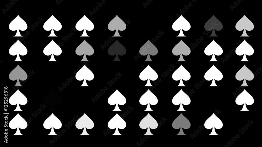 Canvas Prints a flickering background of a set of spades icons on a black screen