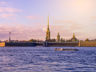 Peter and Paul Fortress across the Neva river, St. Petersburg