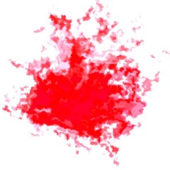 Bright red splash spatter graphic spot on white background