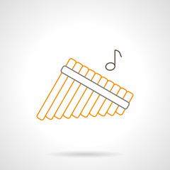 Panpipes melody flat line vector icon