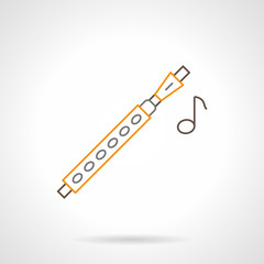 Flute melody flat line vector icon