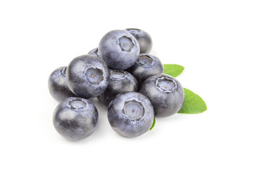 Heap of fresh blueberrys isolated on white background