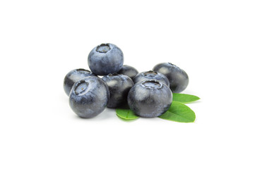 Bunch of blueberry on a white background