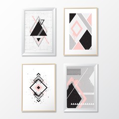 Set frames with geometric pictures.