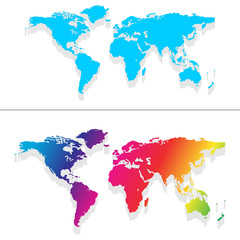 3d world, globe map. Vector design.