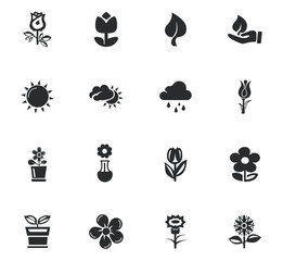 Flower icons set
