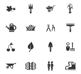 Gardening icons set 