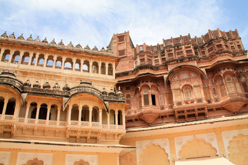 Obraz premium View inside the Jaipur Amer Fort, India