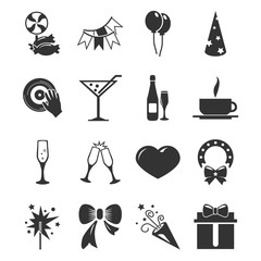 Party time icons set