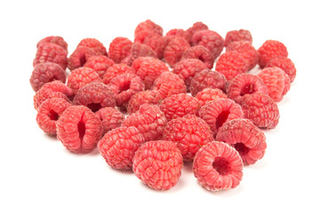 Raspberries isolated on white background