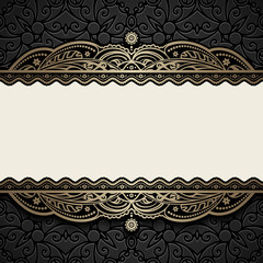 Vintage gold ornamental card template