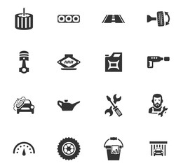 Car service icons set