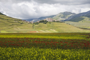 Castelluccio of Norcia before the earthquake in Italy