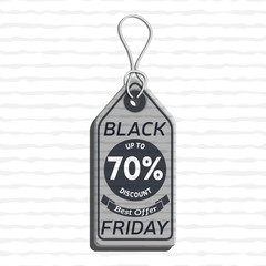 sale tag design on the theme of black friday sale, discount with cardboard texture.