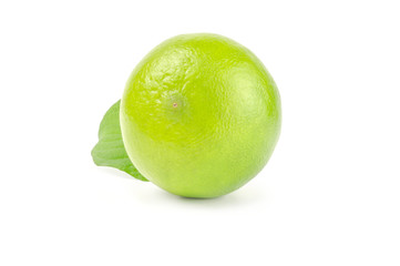 Whole lime isolated on white background