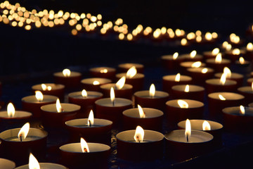 burning memorial candles - obrazy, fototapety, plakaty