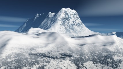 snowy peak of the volcano. Mountain landscape. mountains in the snow.   © ustas