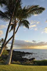 Naklejka na ściany i meble Sunset on the island of Maui, Hawaii