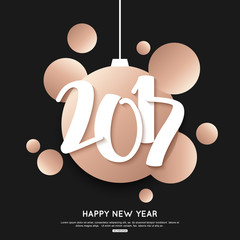 2017 Merry Christmas and Happy New Year Background with abstract christmas ball for greetings cards, poster, banner. Vector illustration eps10 format.