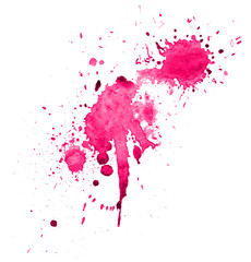 Colorful abstract watercolor circle with splashes and spatters. Modern creative watercolor background for trendy design.