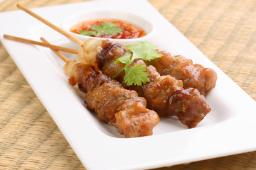 grill pork stick, thai food