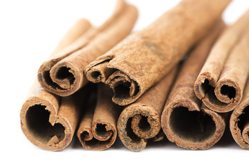 cinnamon sticks spice isolated on white background