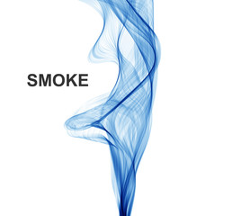 Vector abstract blue waves background. Vector smoke.