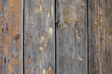 wooden background weathered wood and ruusty nails