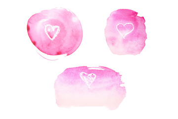 Watercolor aquarelle hand drawn color shape art paint splatter stain