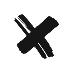 Obraz premium X. Letter X made with ink. Black cross. Mark grunge style. vector