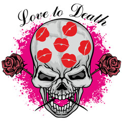 grunge skull coat of arms