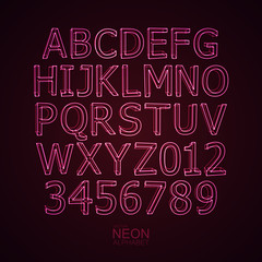 Neon Light Alphabet Font.