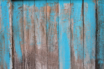 Rustic old vintage wood painted blue colour background. Copy space