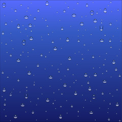 Abstract blue gradient background with clear water drops texture