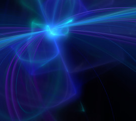 Black abstract background with nebula texture. Blue or turquoise