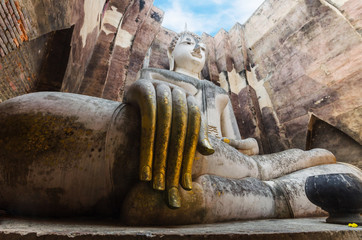 Big buddha statue at Sukhothai historical park. Srichum Temple ,Thailand.
