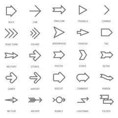 arrow vector icon set 
